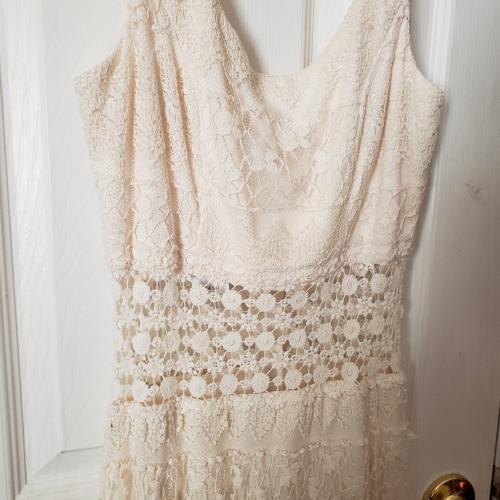 Maurice's Cream Colored Lace Maxi Dress - Small - Picture 3 of 5